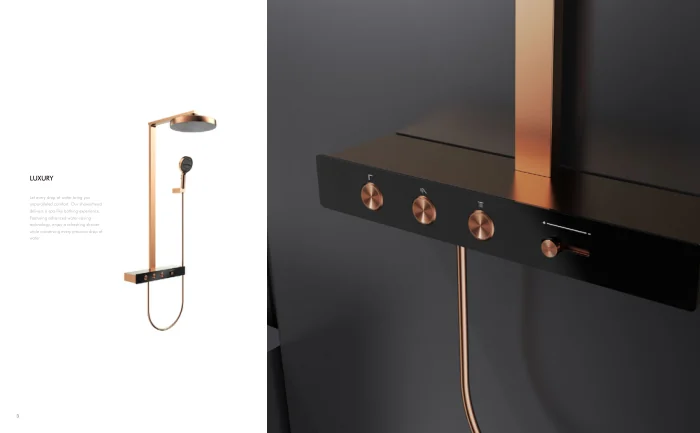 Shower collection page from the catalog