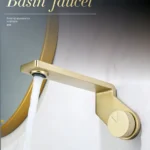 Brushed Gold Copper LED Wall-Mounted Bathroom Sink Faucet