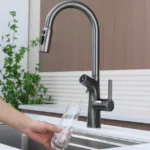 Zinc Alloy Deck-Mounted Pull-Out Kitchen Faucet