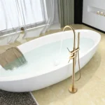 Chrome Brass Single-Handle Freestanding Bathtub Faucet