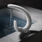 Modern Brass Deck-Mounted Single-Hole Bathroom Sink Faucet Single-Handle
