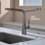Modern Brass Deck-Mounted Kitchen Faucet Chrome