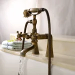 Copper Deck-Mounted Bathtub Faucet