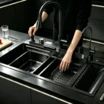 Modern Matte Black Stainless Steel Single-Bowl Kitchen Sink
