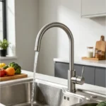 Chrome Stainless Steel Deck-Mounted Kitchen Faucet