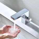 Chrome Zinc Alloy Deck-Mounted Touchless Bathroom Sink Faucet