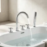 Matte Black Brass Freestanding Bathtub Faucet
