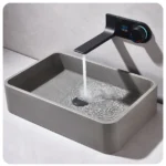 Modern Brass Single-Handle Wall-Mounted Bathroom Sink Faucet Digital