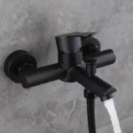 Matte Black Stainless Steel Single-Handle Wall-Mounted Tub Filler