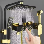 Brass Wall-Mounted Shower System Square