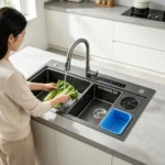 Modern Stainless Steel Undermount Single-Bowl Kitchen Sink Handmade
